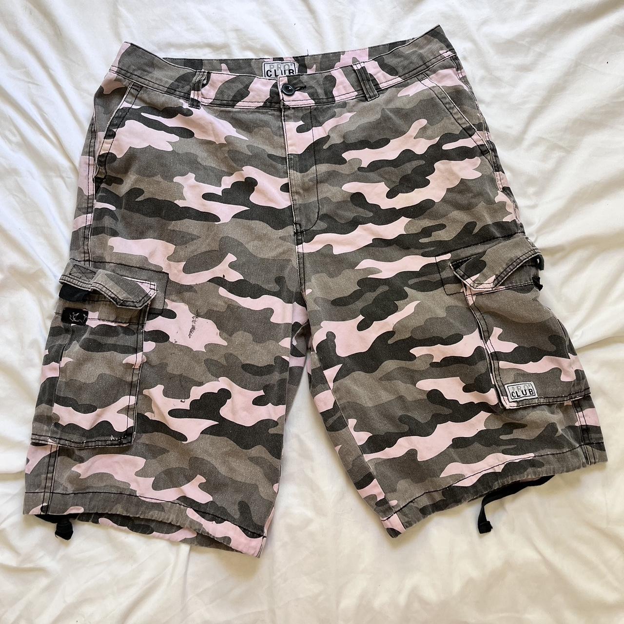 sick pink camo baggy jorts these are so cool the... - Depop