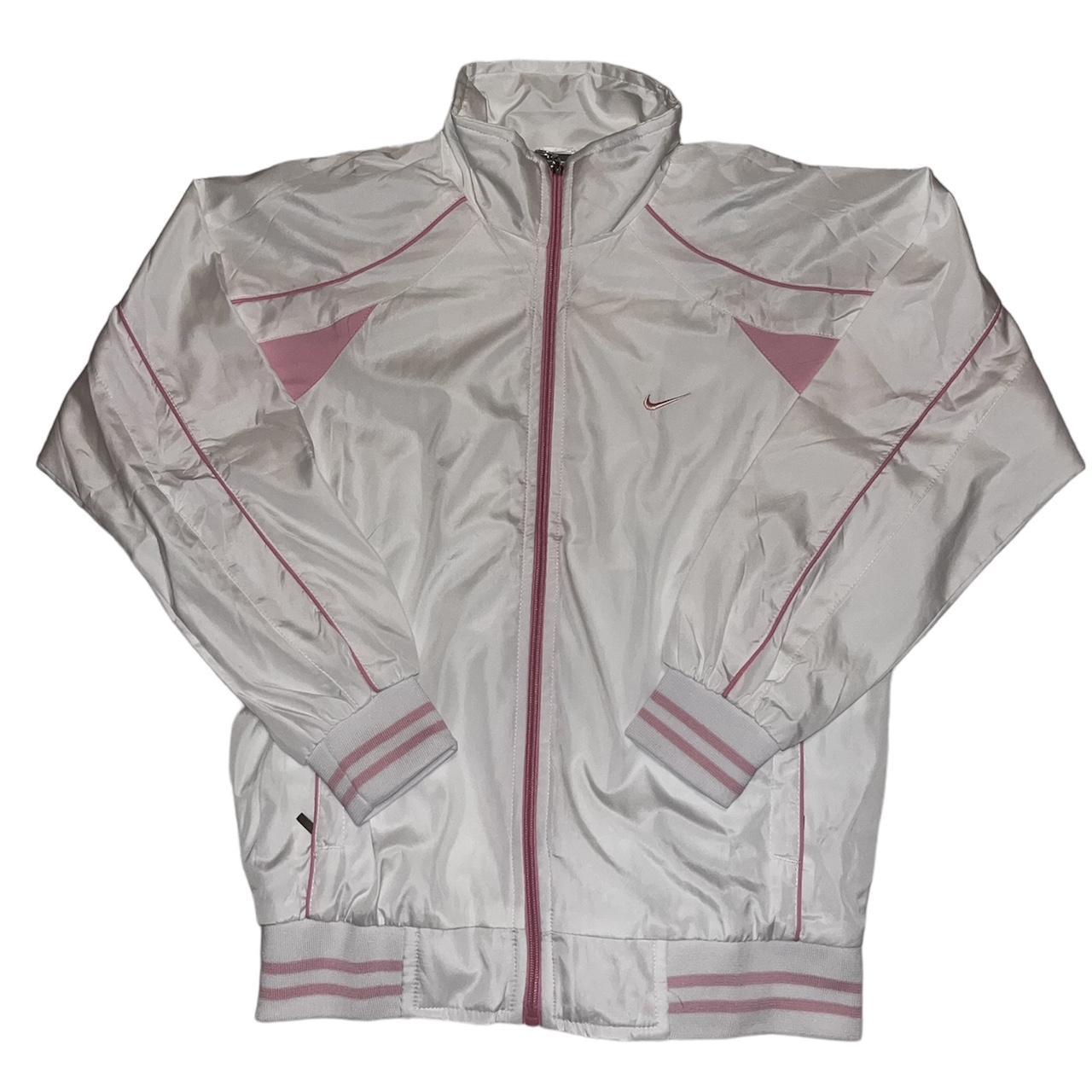 Nike white and pink shops windbreaker