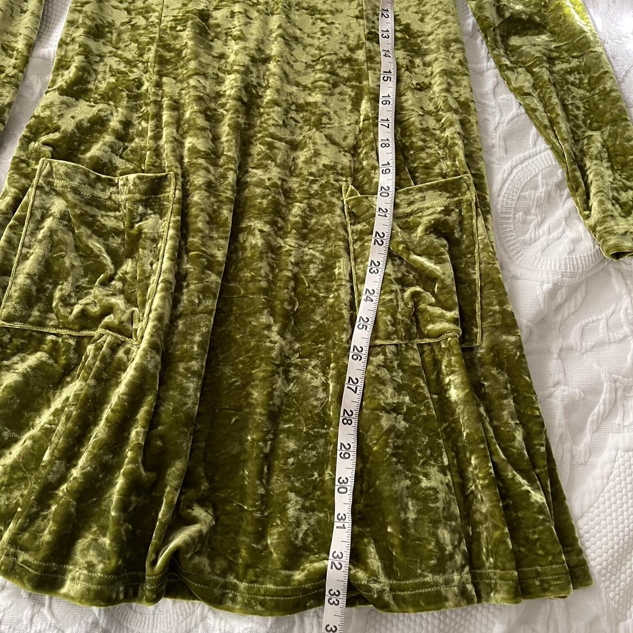 Vintage crushed velvet green mini dress • Excellent... - Depop