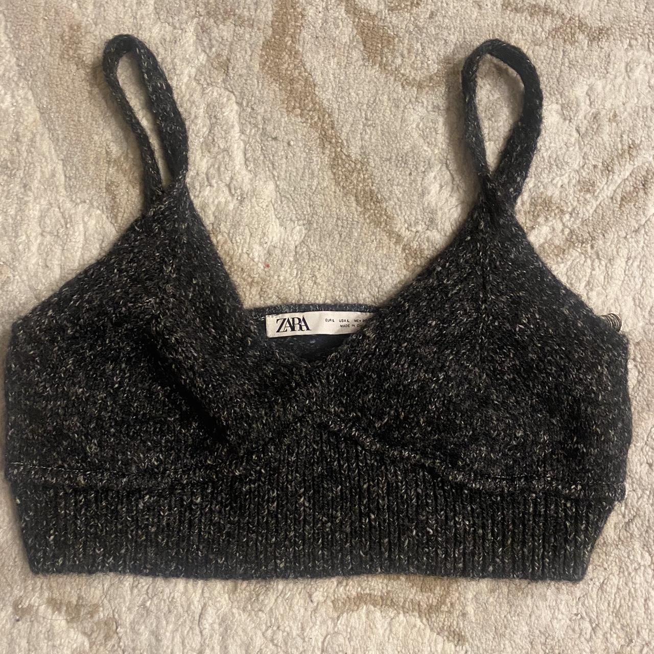 Zara knit cropped tank/bralette top , info: never