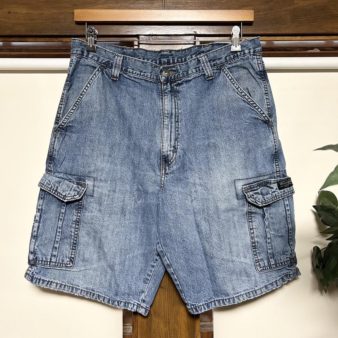 Wrangler blue clearance jean cargo shorts