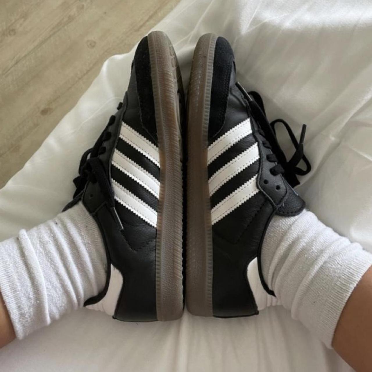 Adidas Sambas Og Core Black And White Size W 7 Never Depop 9985