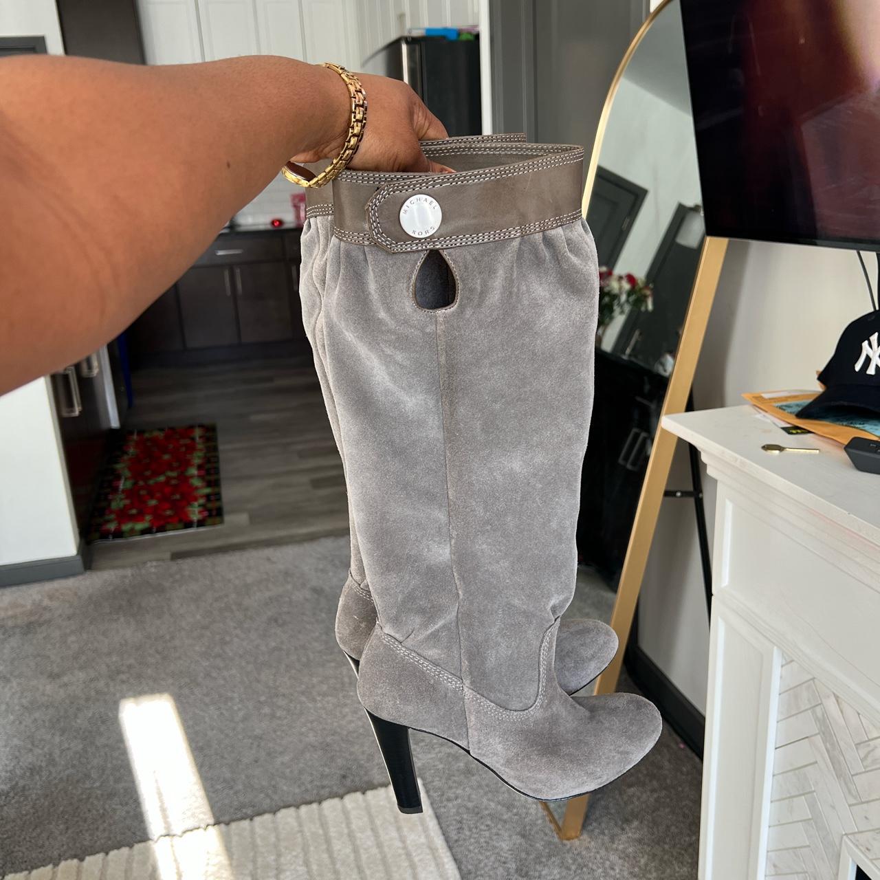 Michael kors grey suade boots. Has a zipper