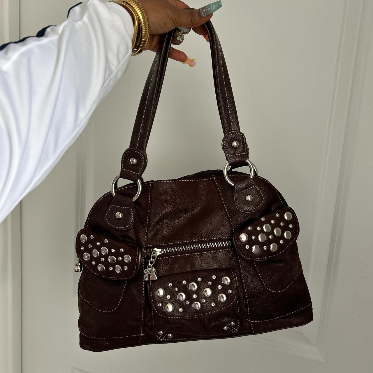 Kathy van zeeland suede studded shoulder bag | Depop