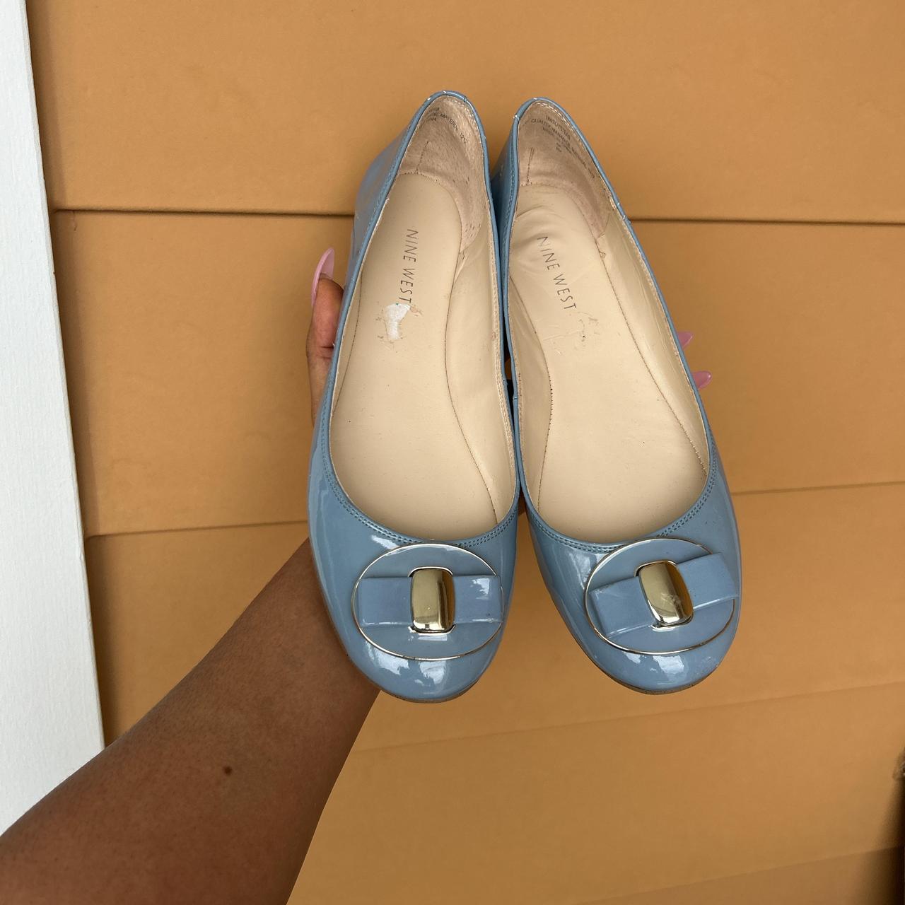 Nine West Women's Ballet shoes Blue US – Blue ballet flats