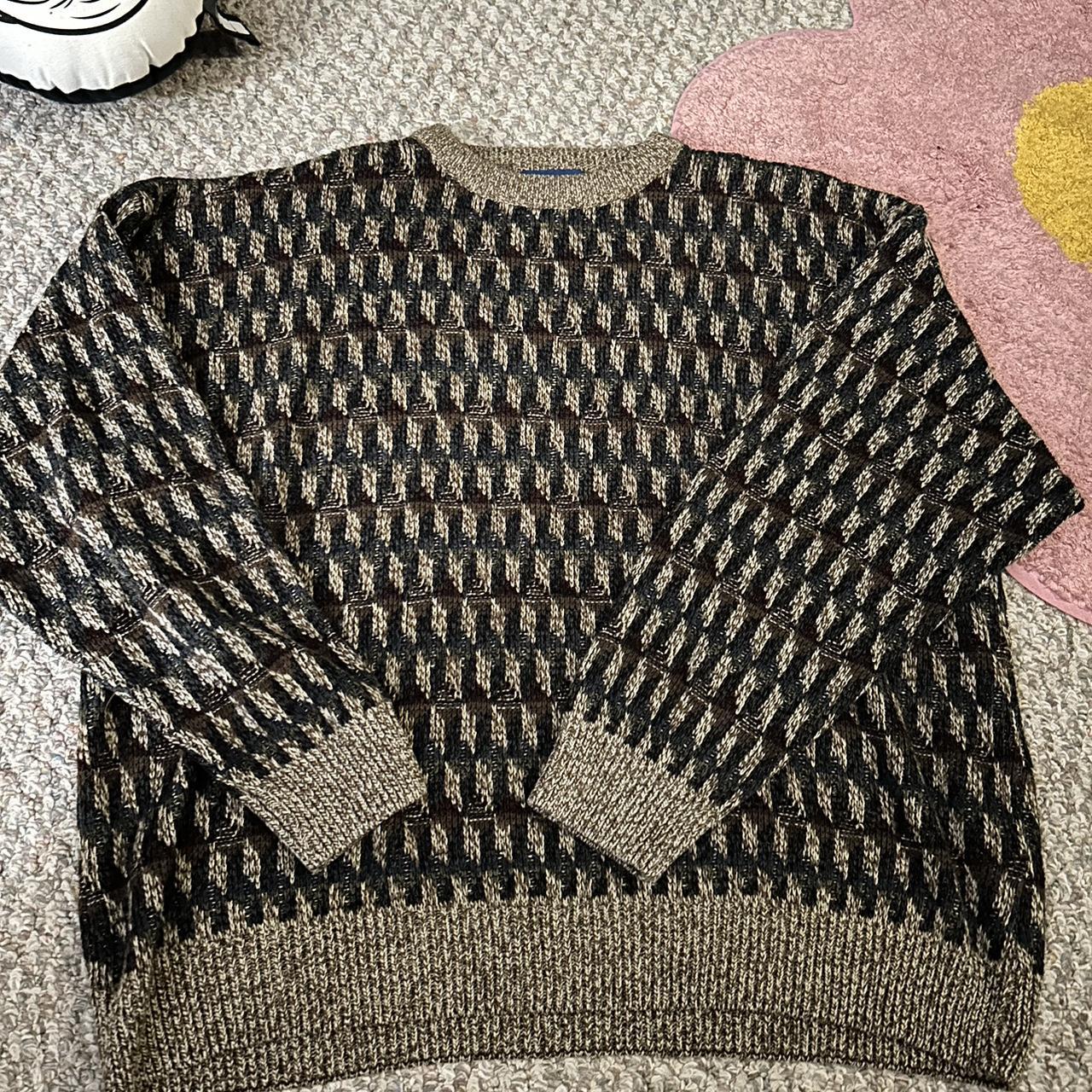 Brown knit grandpa sweater #sweater #grandpasweater Depop