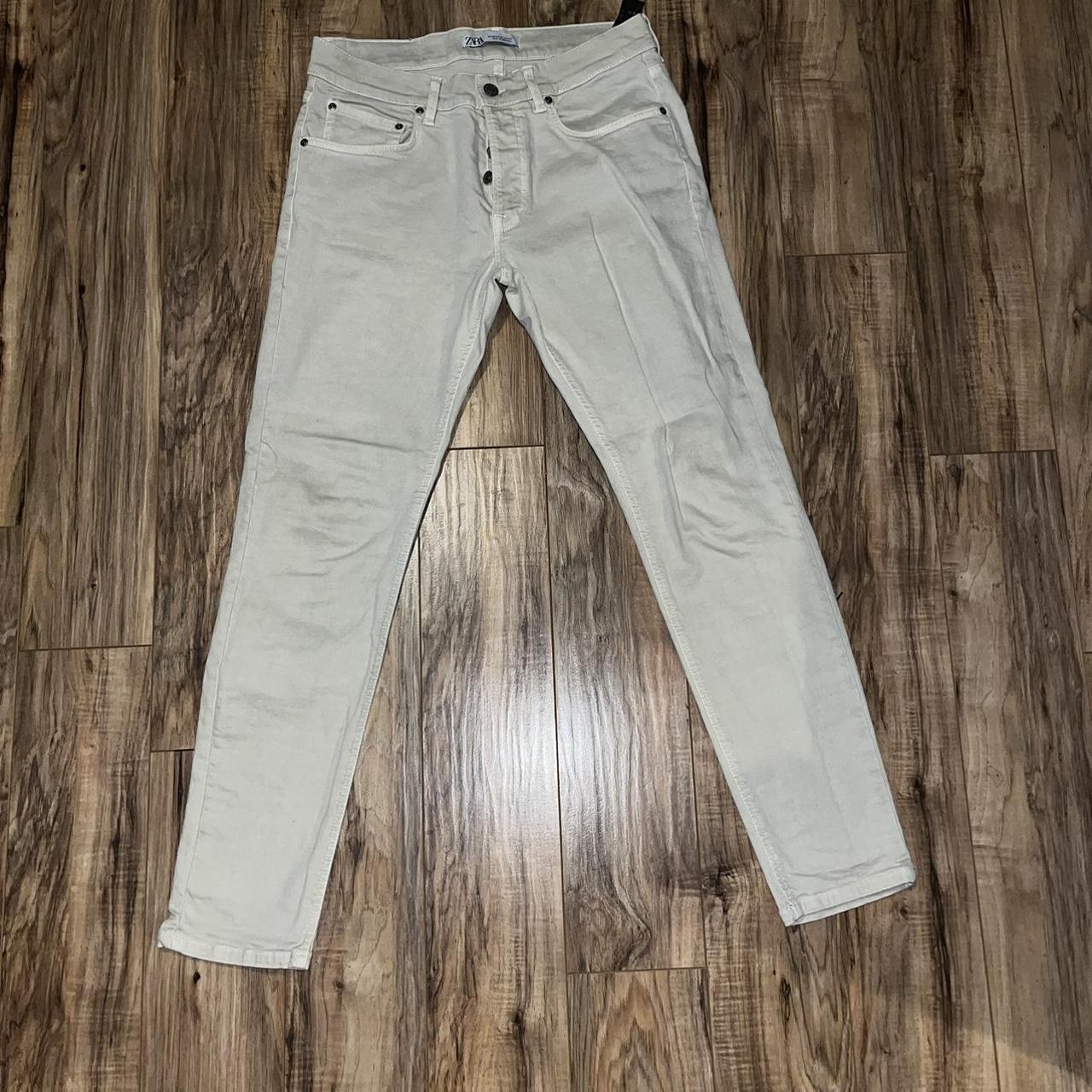 White Zara Jeans Gently Used Size 31 USA Size 40... - Depop