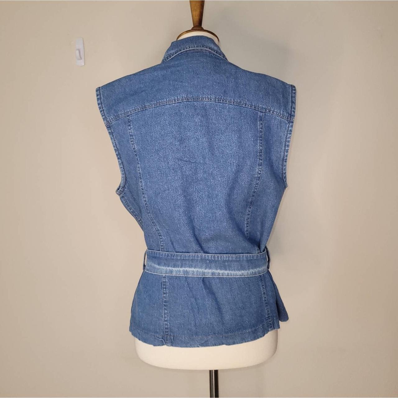 Kelly Stryker Blue Denim Cotton Blend Sleeveless... - Depop