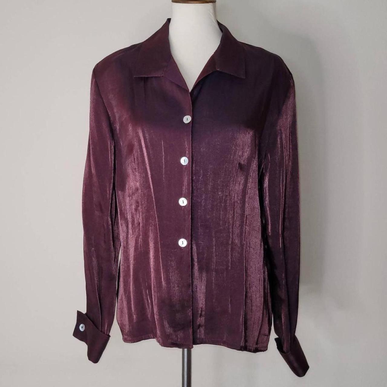 Women's Burgundy Blouse | Depop