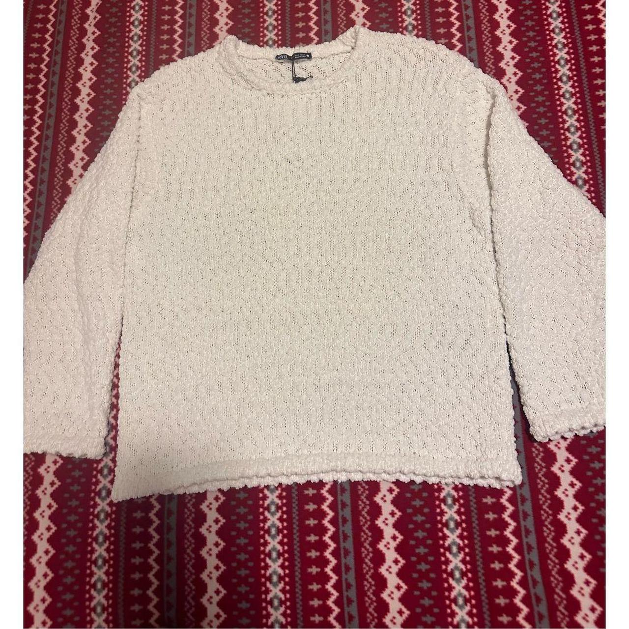 Zara Small Chenille sweater off white Ecru Very