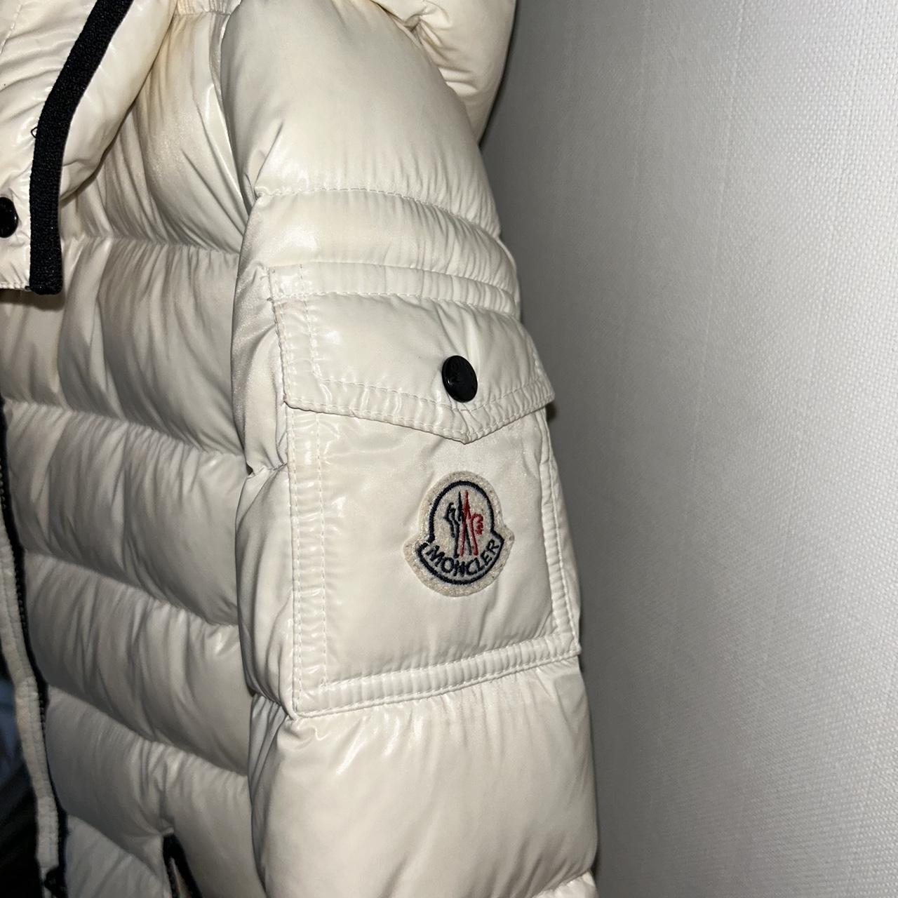 Real Moncler cream coat. Size 4 (roughly size 68... Depop