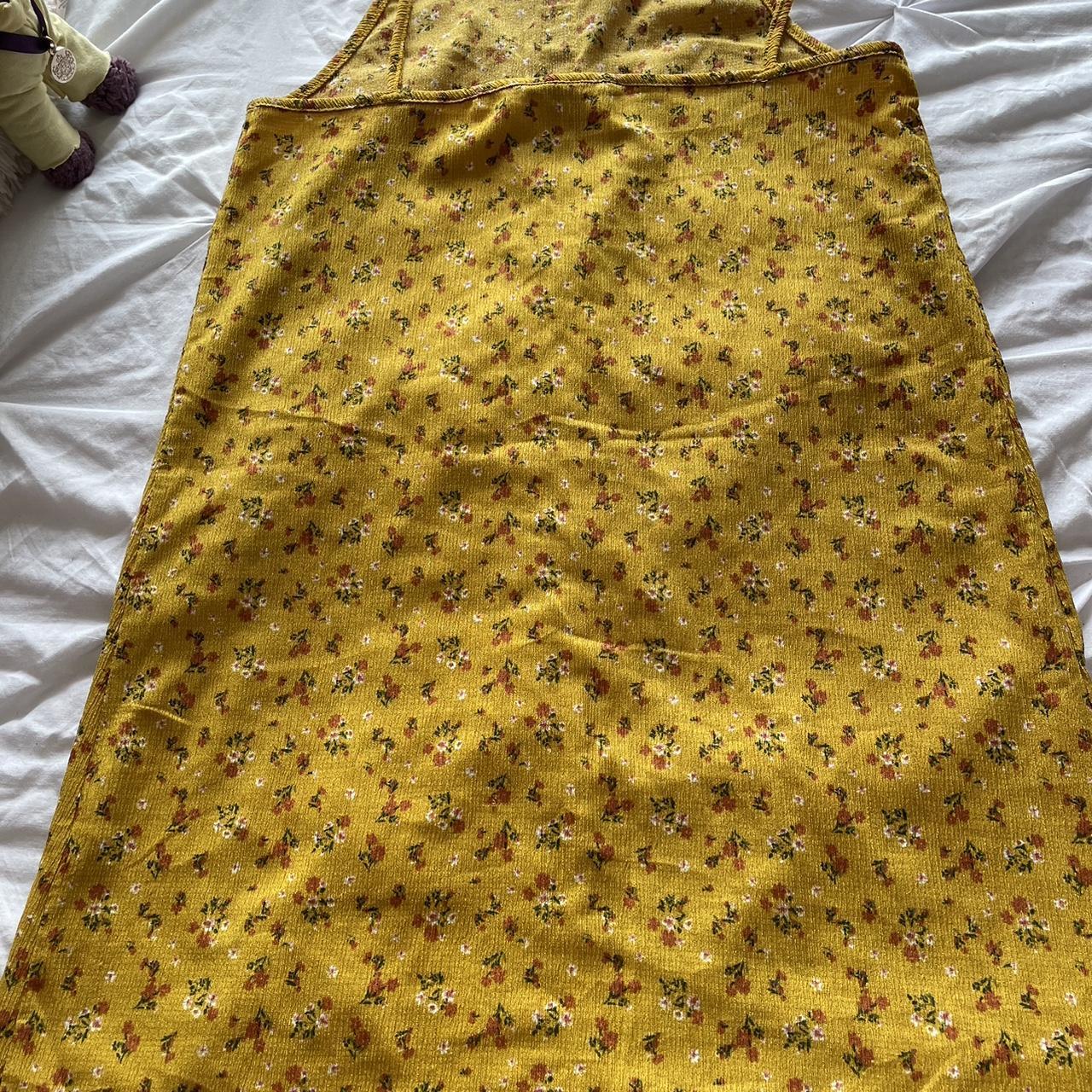 girls aged 1213 yellow primark dress with flowers... Depop