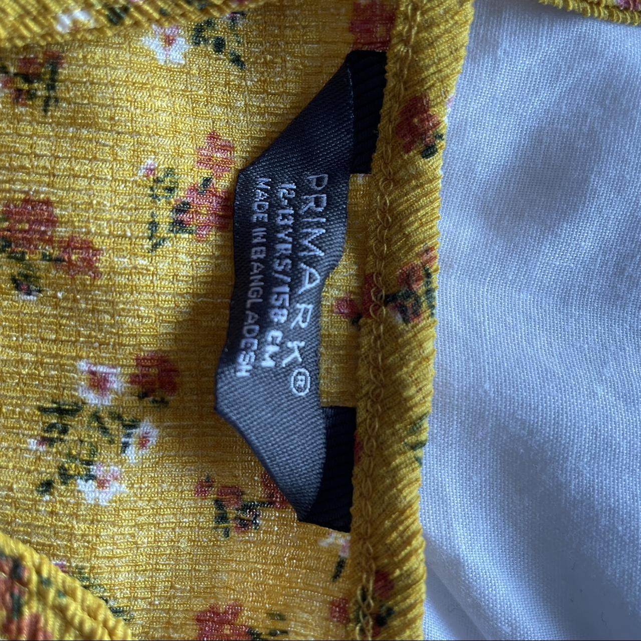 girls aged 1213 yellow primark dress with flowers... Depop