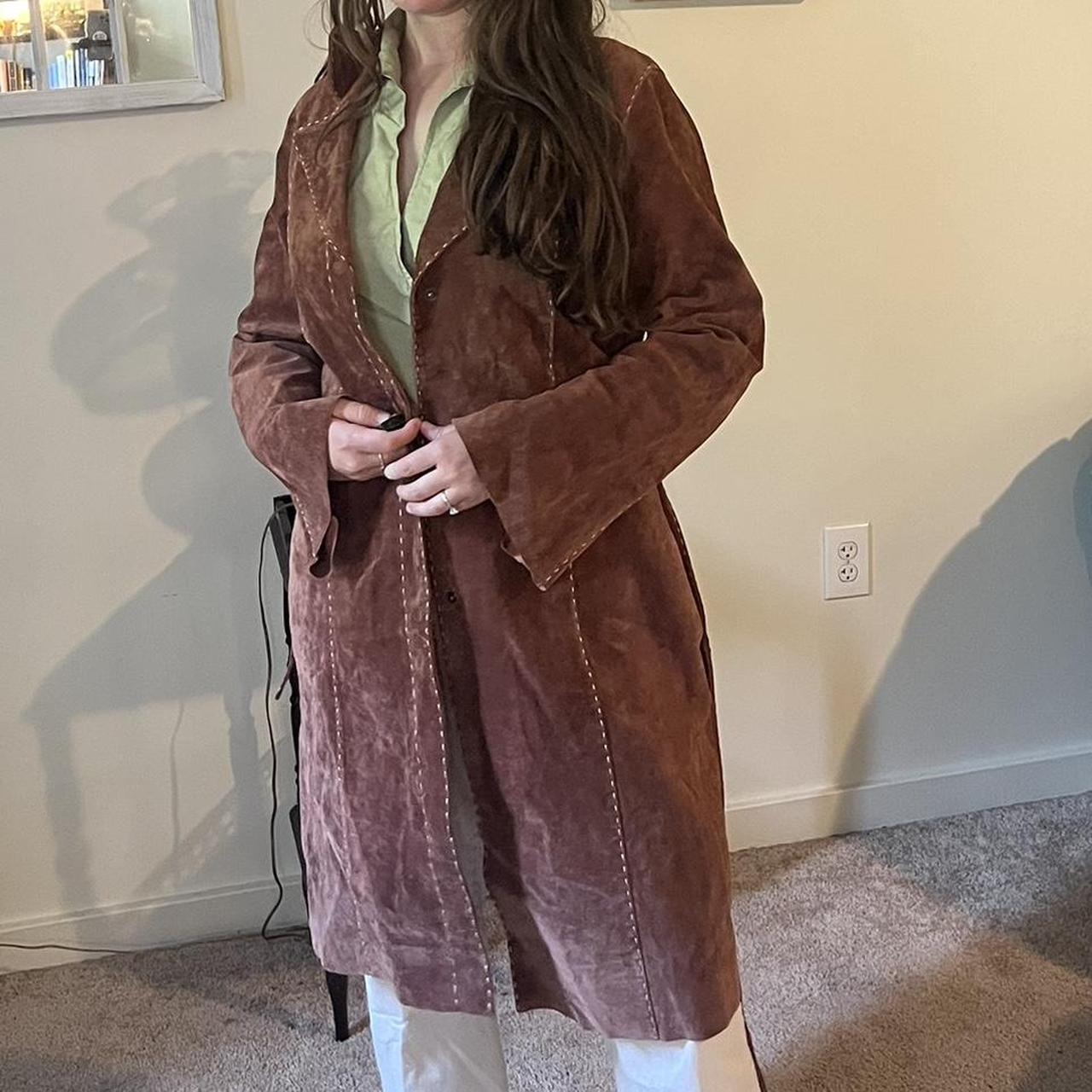 Wilson’s leather trench Contrast stitching 100... Depop