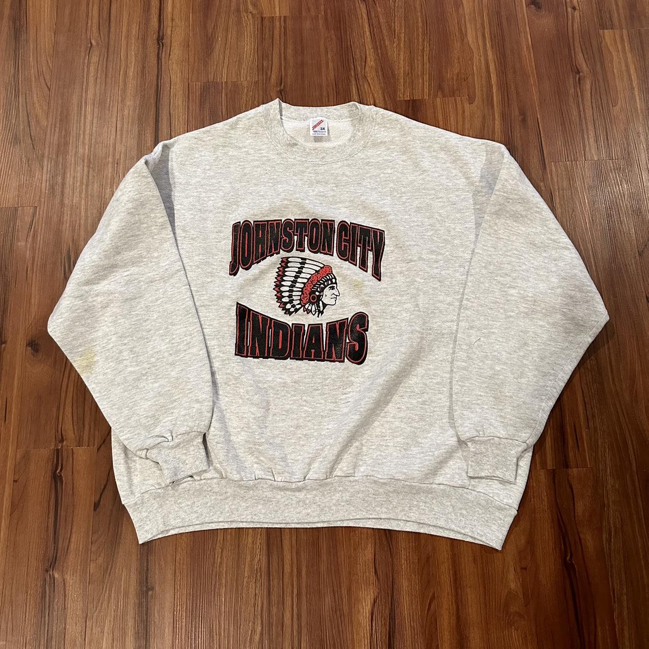 Vintage 90’s Johnston City Indians Sweatshirt Adult... - Depop