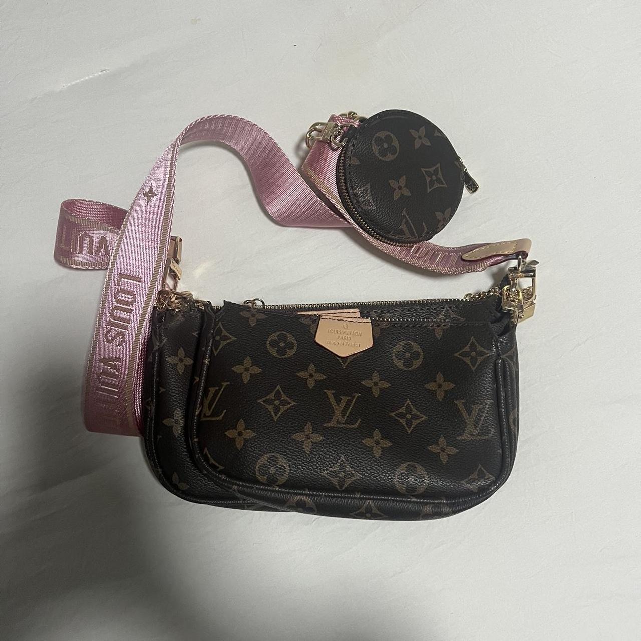 Imitation Luis Vuitton handbag Pink leather with - Depop