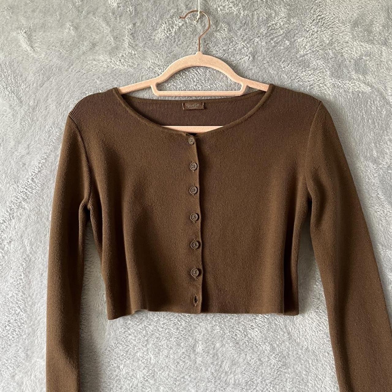 brandy melville brown athelia cardigan in good... Depop