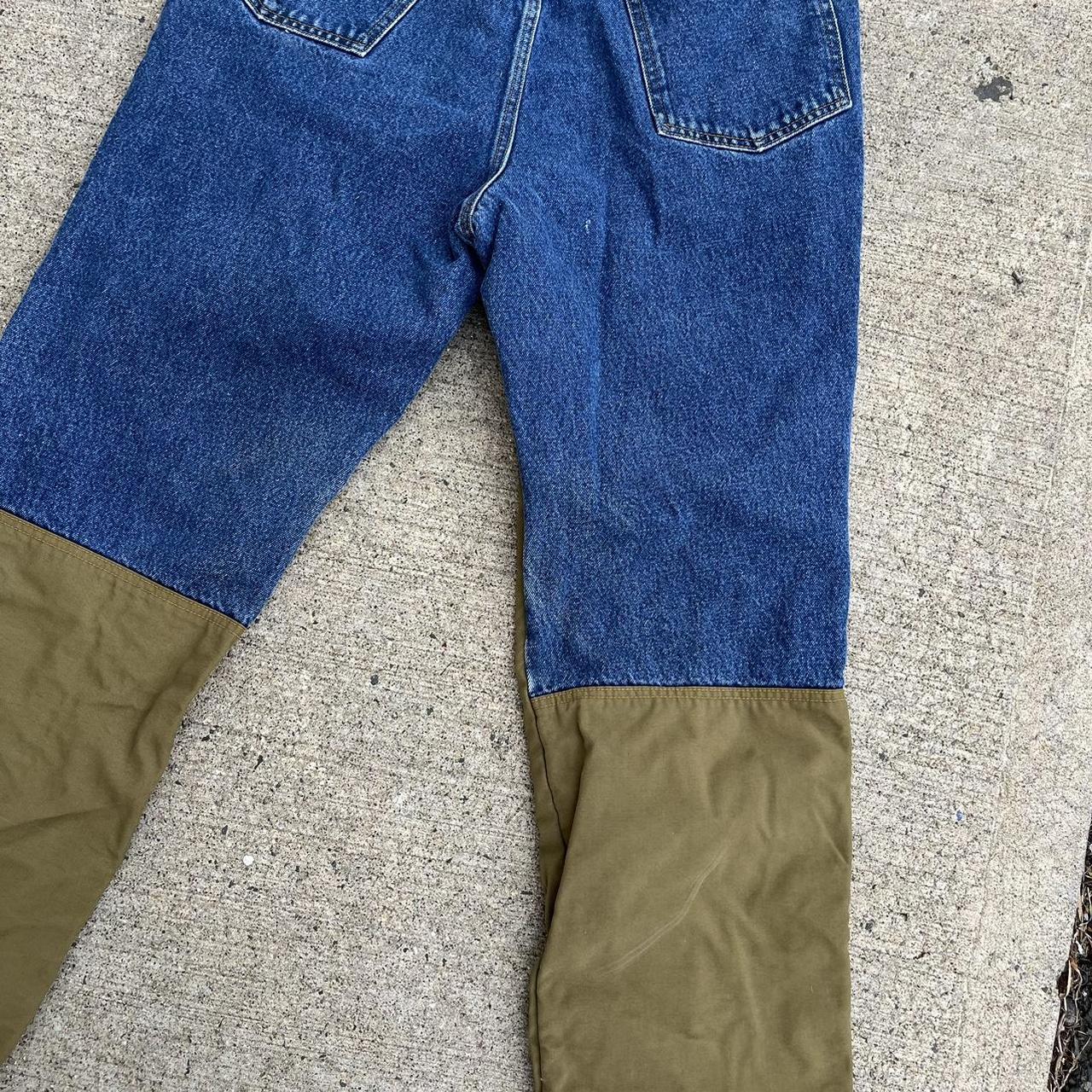 Men's Blue and Khaki Jeans Depop