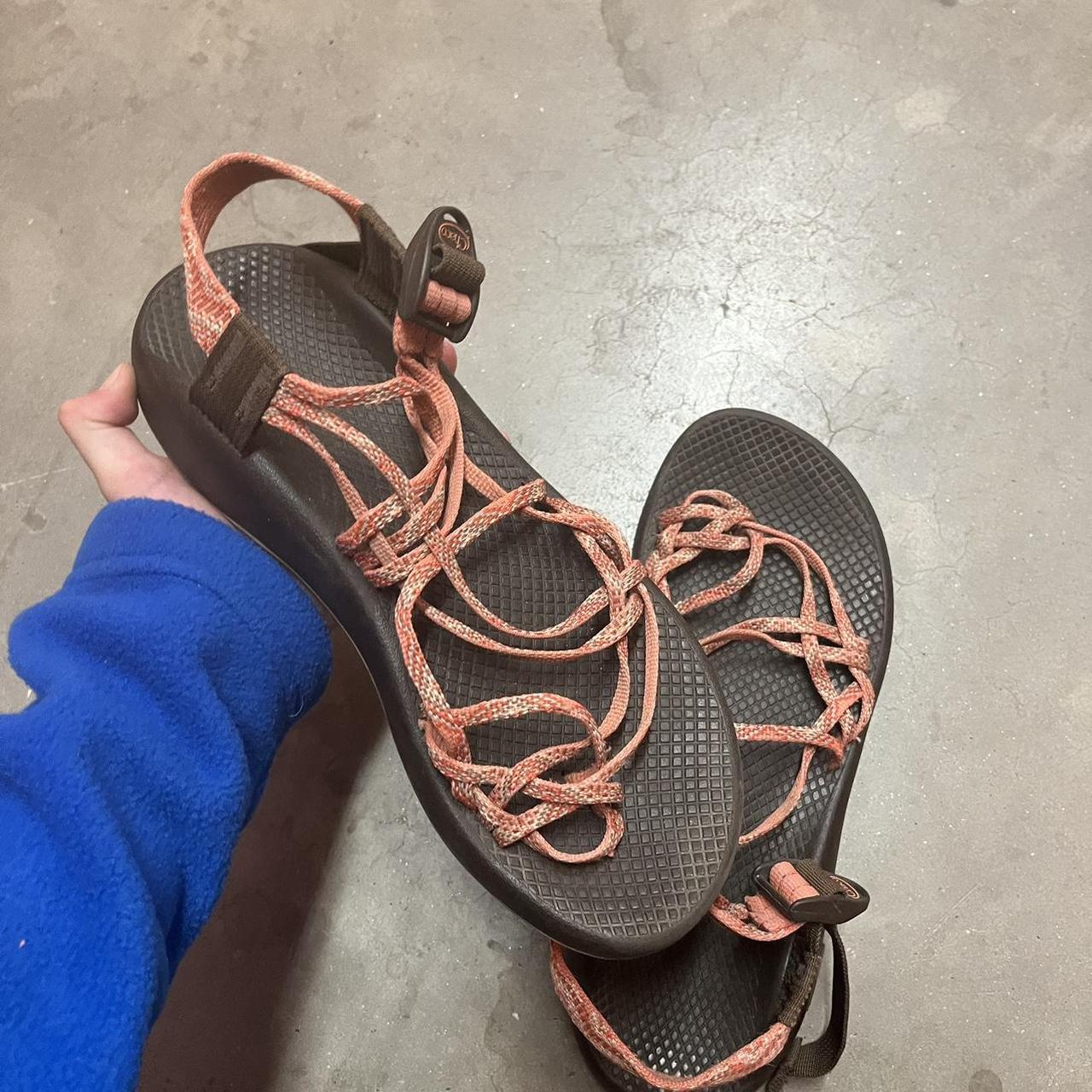 chaco red sandals