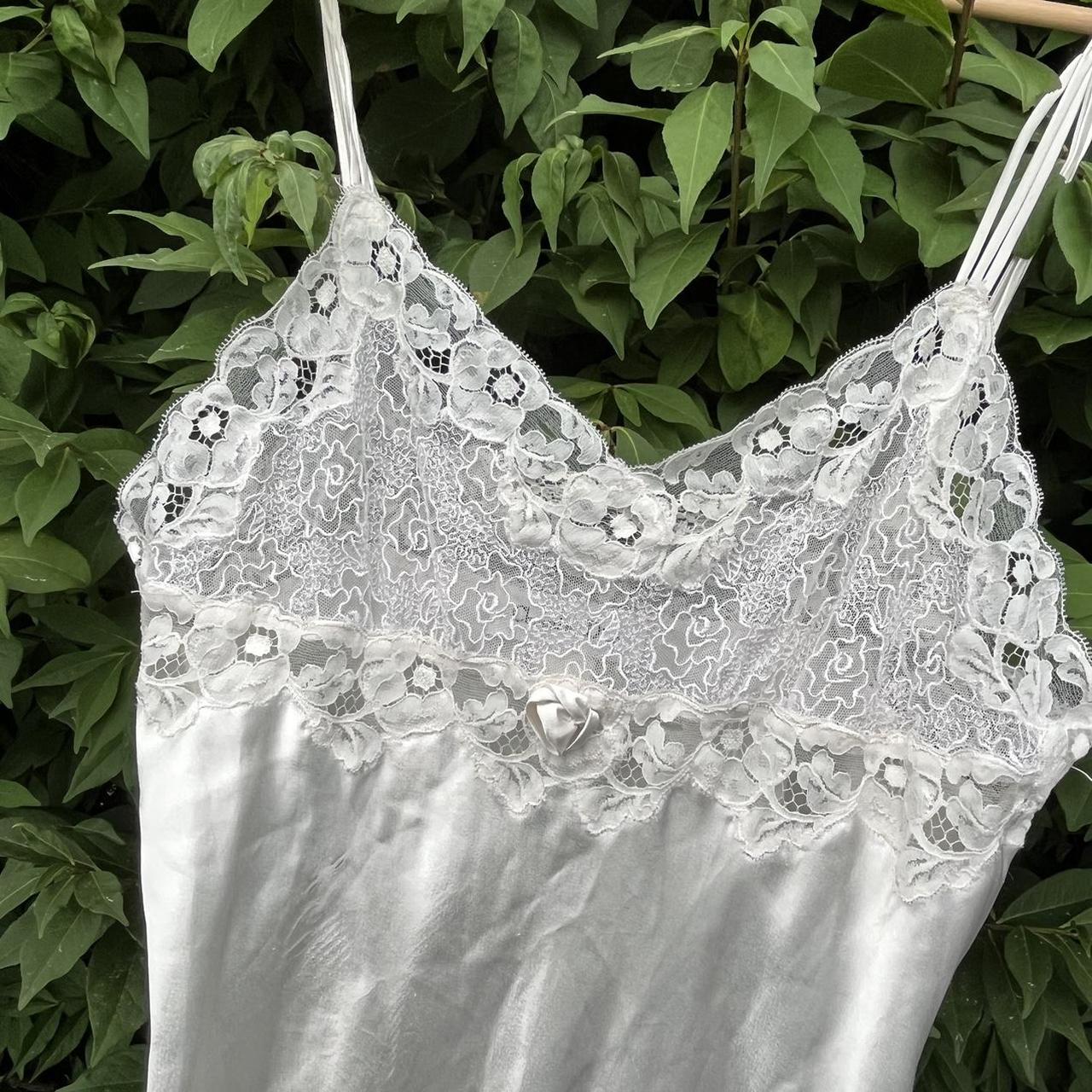 Vintage 90s Christian Dior White Lace Slip Silk... - Depop