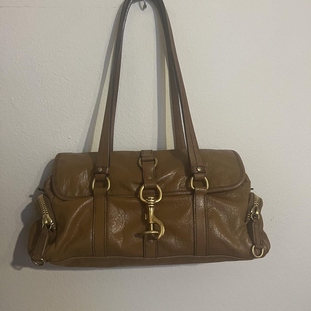 Miu Miu Women's Brown and Tan Bag Depop