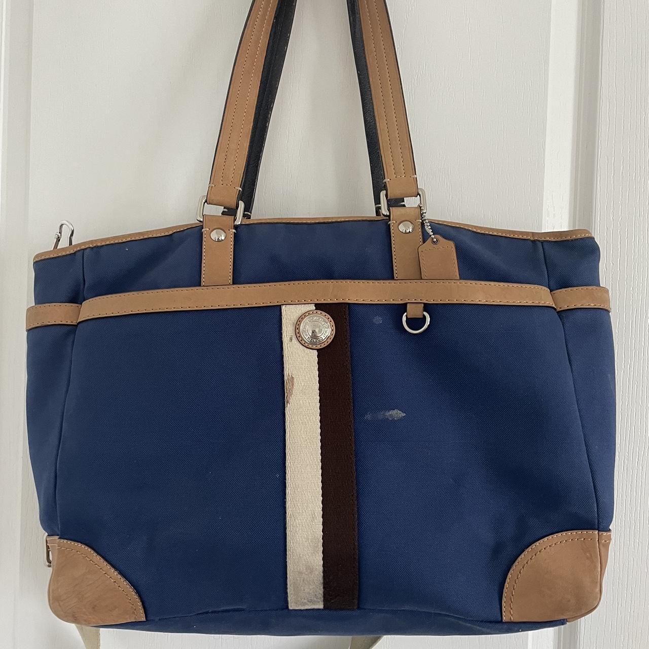 Blue coach discount tote purse