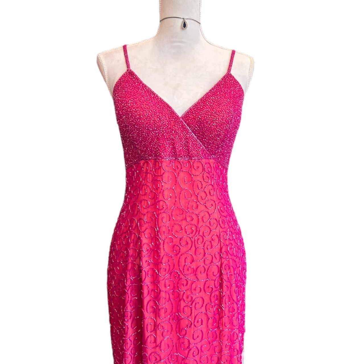 Stunning bright pink and orange prom dress!! Fully... Depop