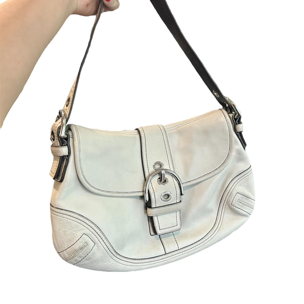 Super cute y2k vintage white leather coach soho | Depop