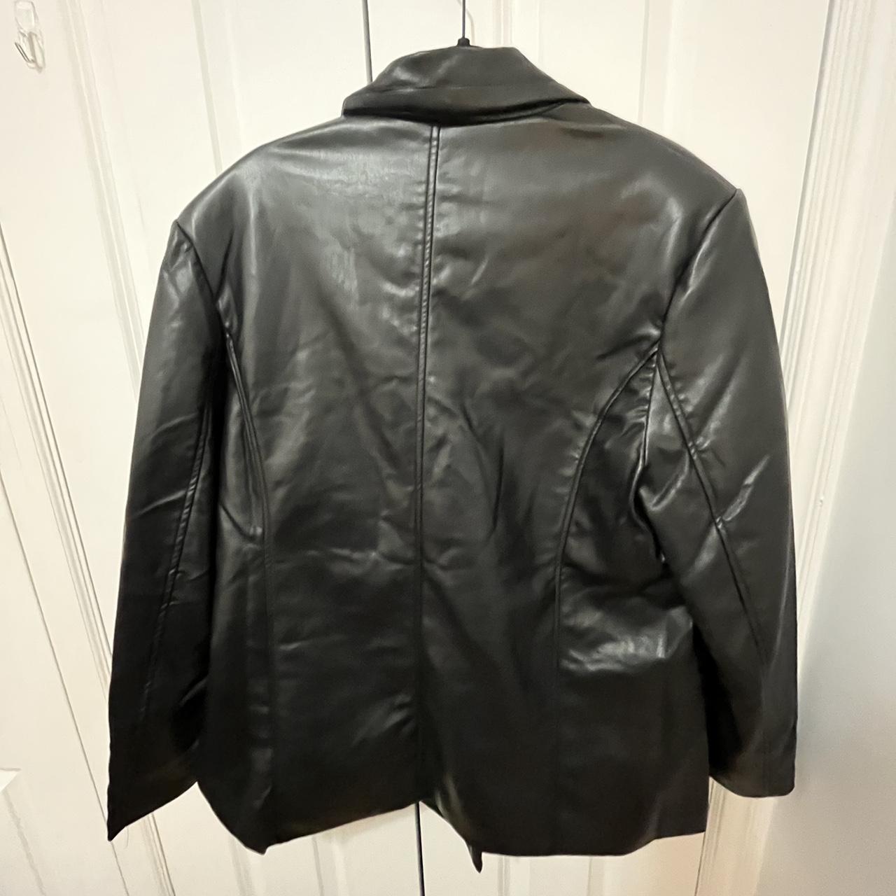 Faux leather blazer Brand unknown, bought at a... - Depop
