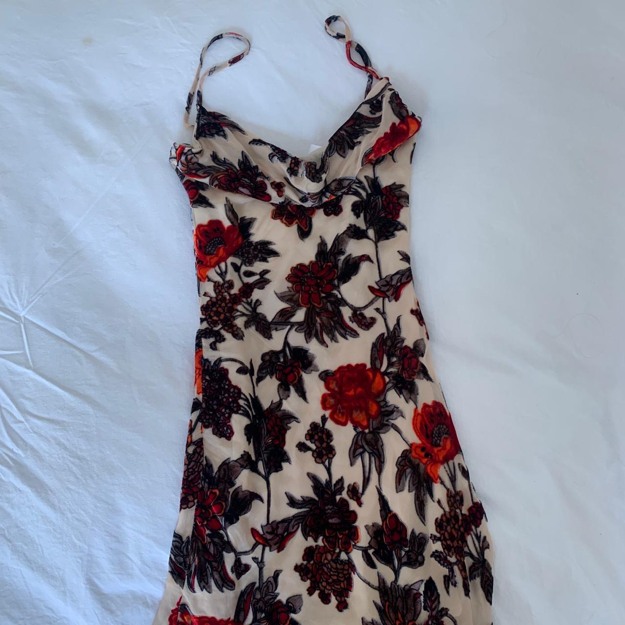 Rat & Boa Women's Cream and Red Dress | Depop