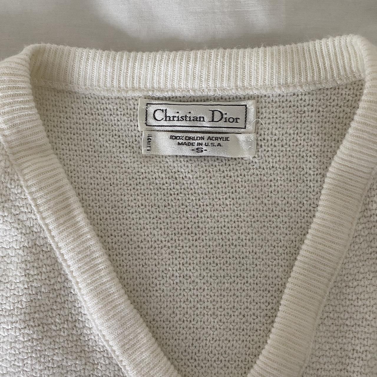 Christian Dior Women's White Jumper | Depop