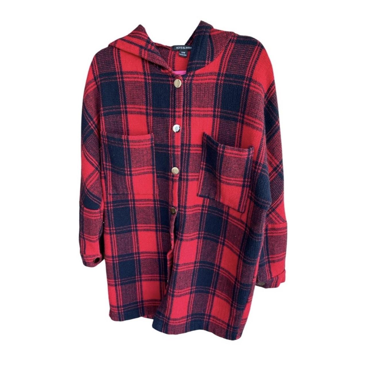 Preloved Women's Polyester Jacket - Red/Navy – Fl… - image 1