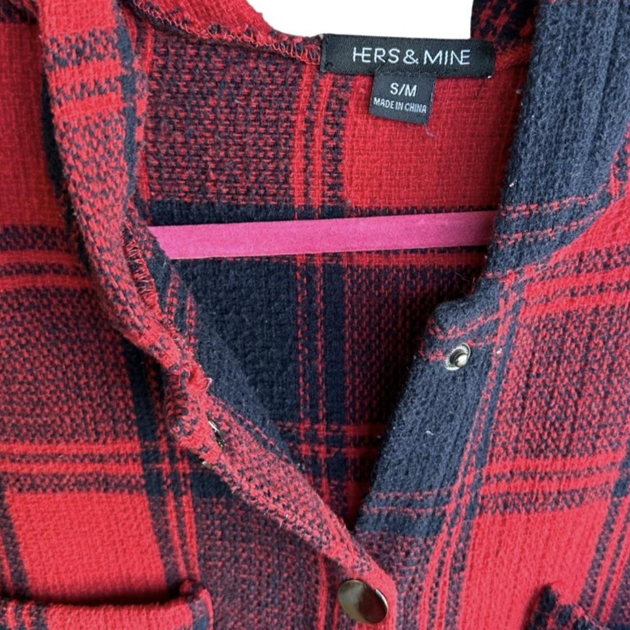 Preloved Women's Polyester Jacket - Red/Navy – Fl… - image 6