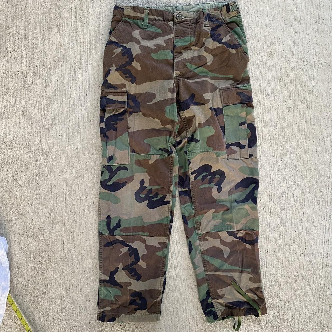 Vintage military surplus camo cargopants -size... - Depop