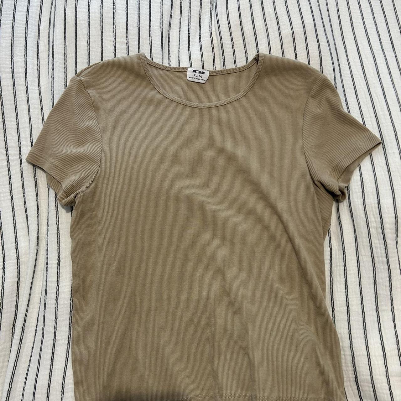 cotton on ribbed baby tee. worn but still in really... - Depop