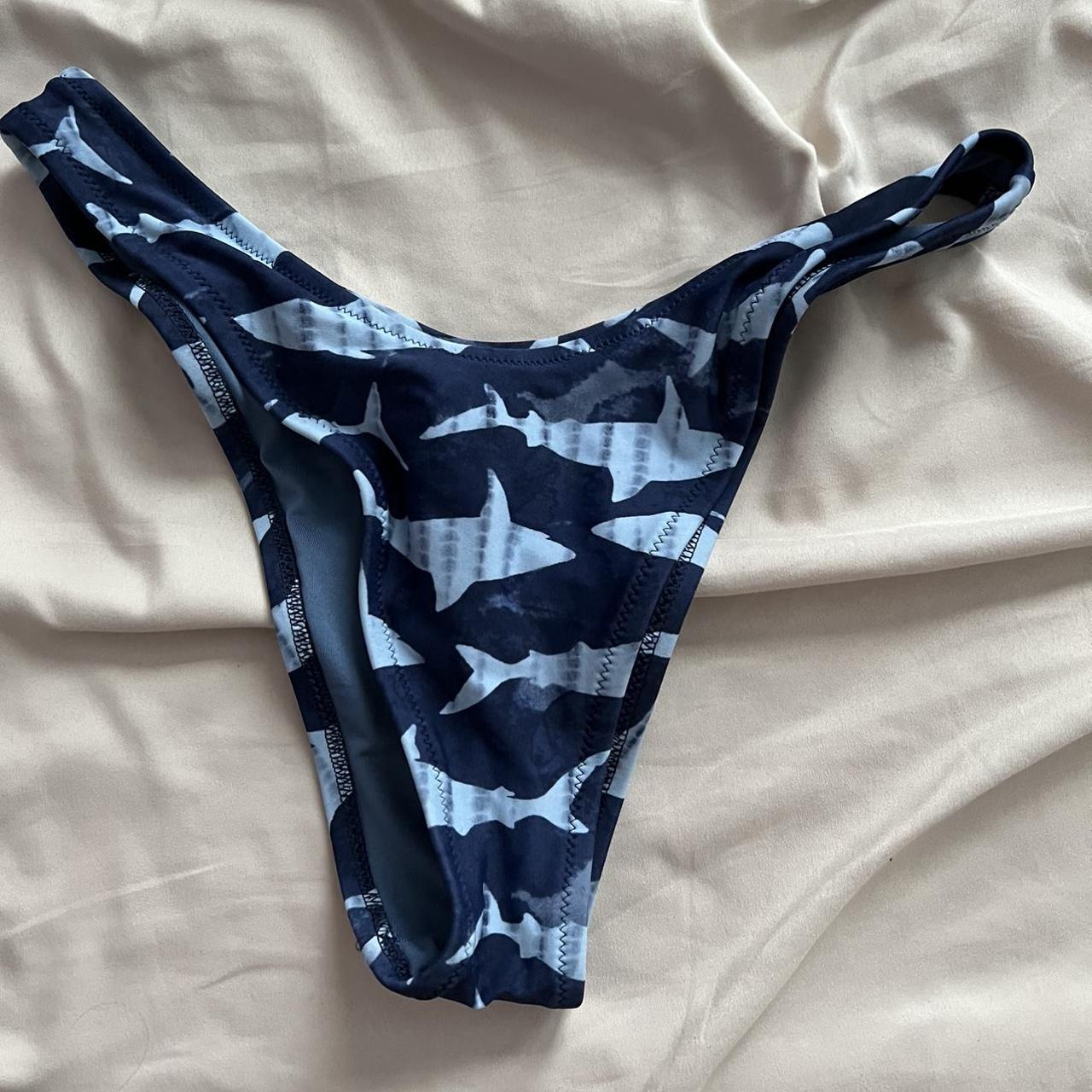 shark swim thong bottom - Depop