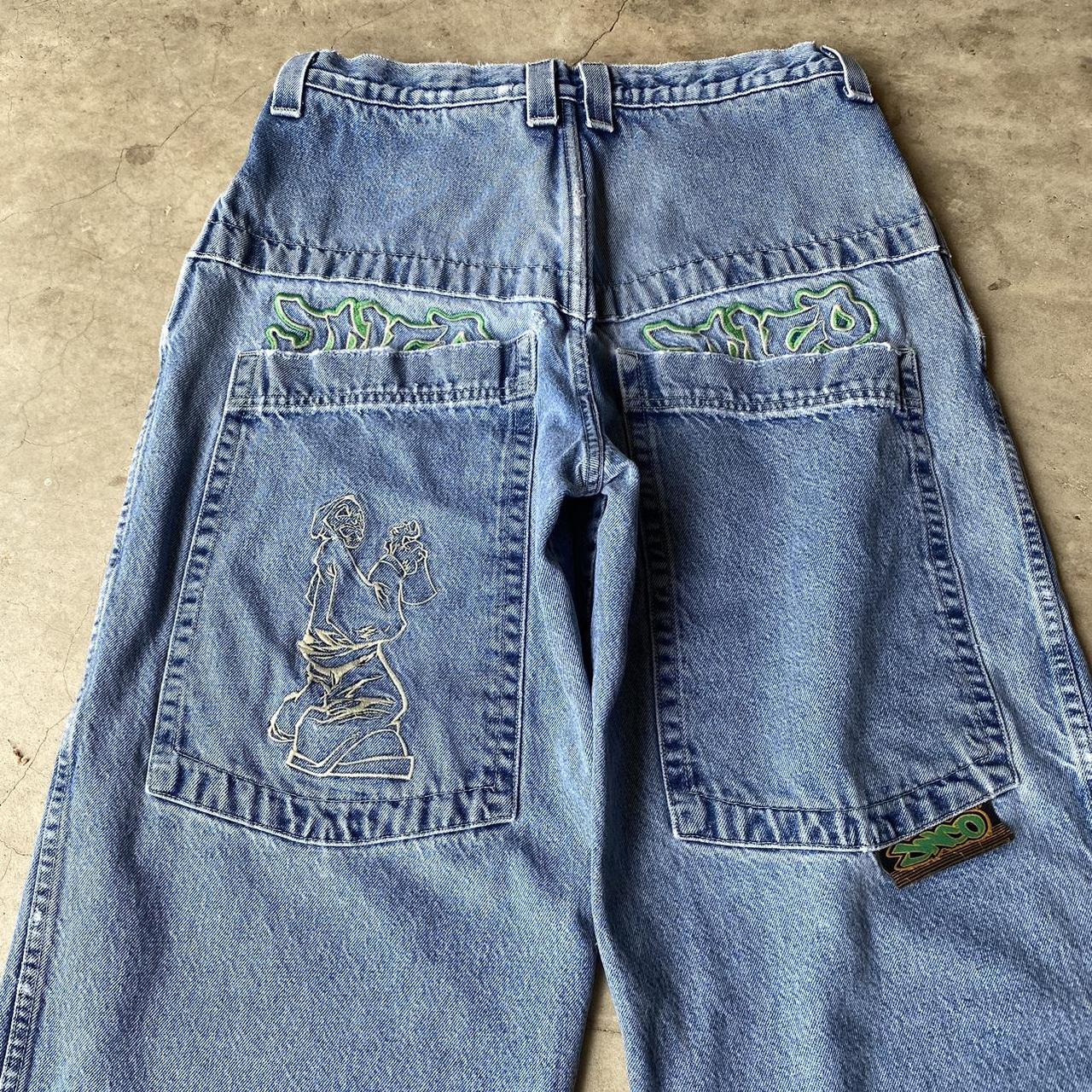 Very Rare Vintage JNCO Wide Leg Baggy Embroidered... - Depop