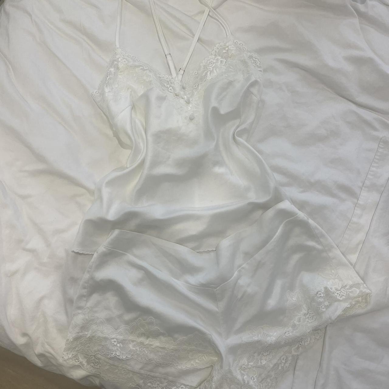 Bras n things white silk pj set xx worn twice 🩵 best... - Depop