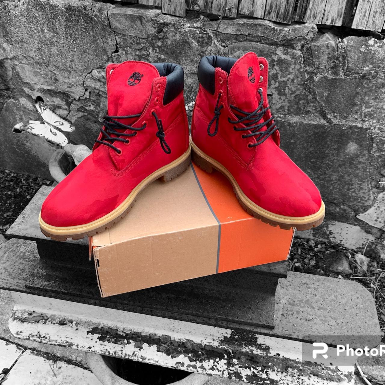 RARE TIMBERLAND Mens Red Camo Valentines. Depop