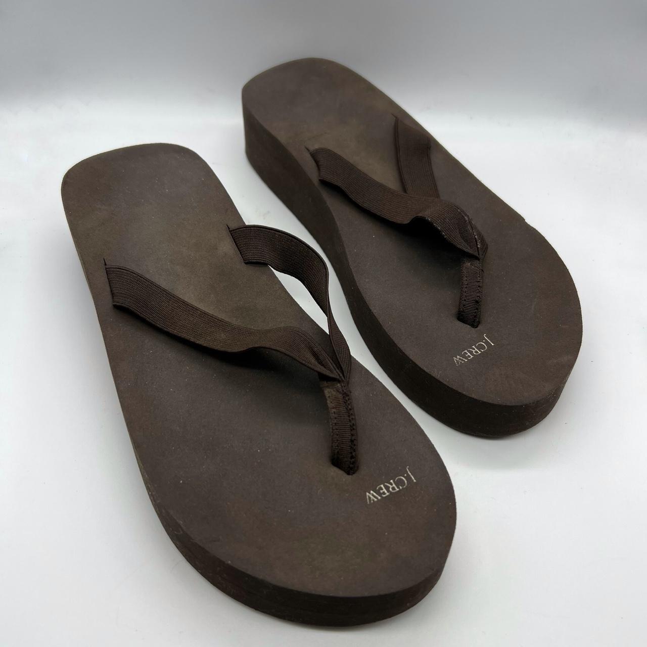 J crew leather flip on sale flops