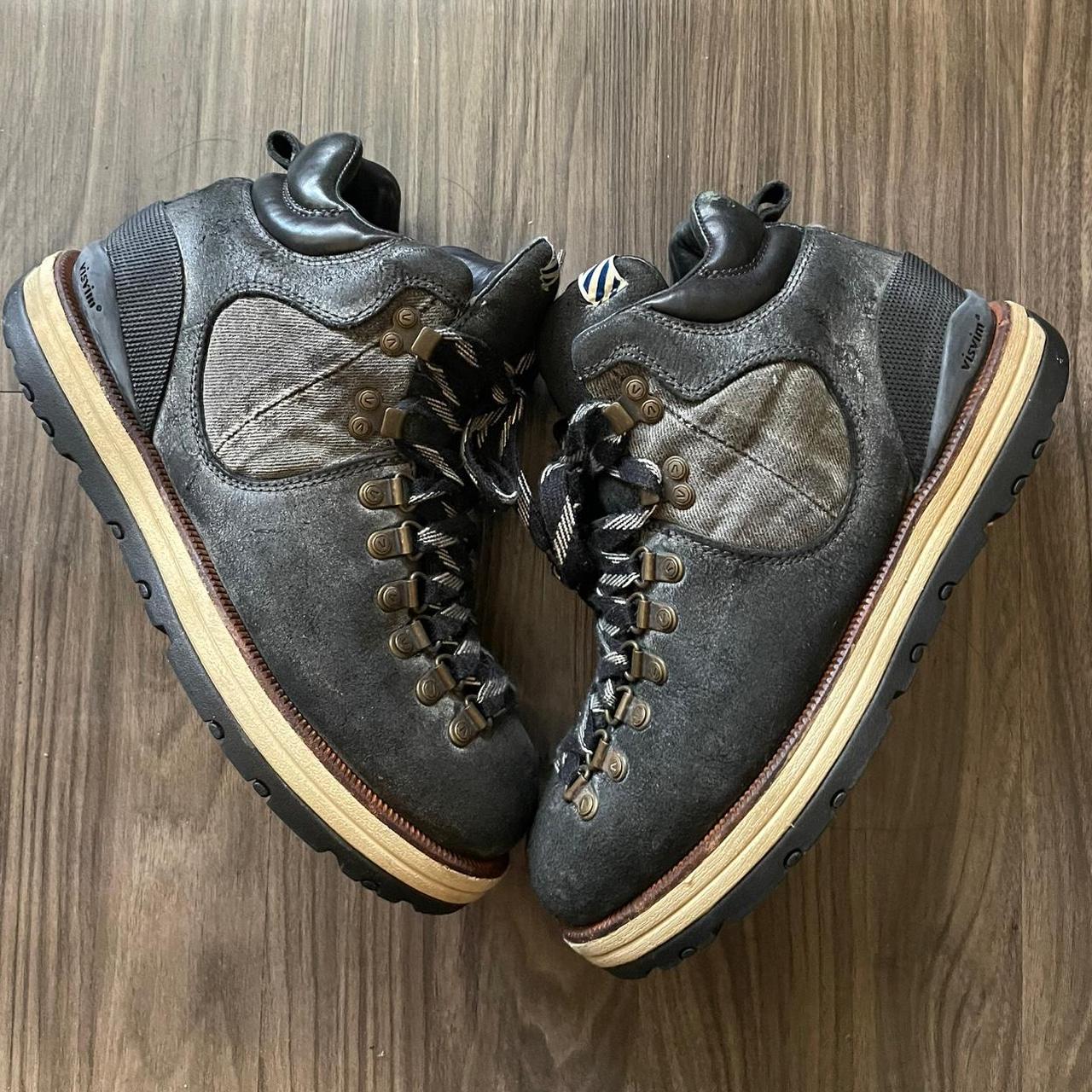 Visvim Men's Boots - Black/Grey - US 8 – Visvim AW11 Serra Denim Hiking Boot Size …