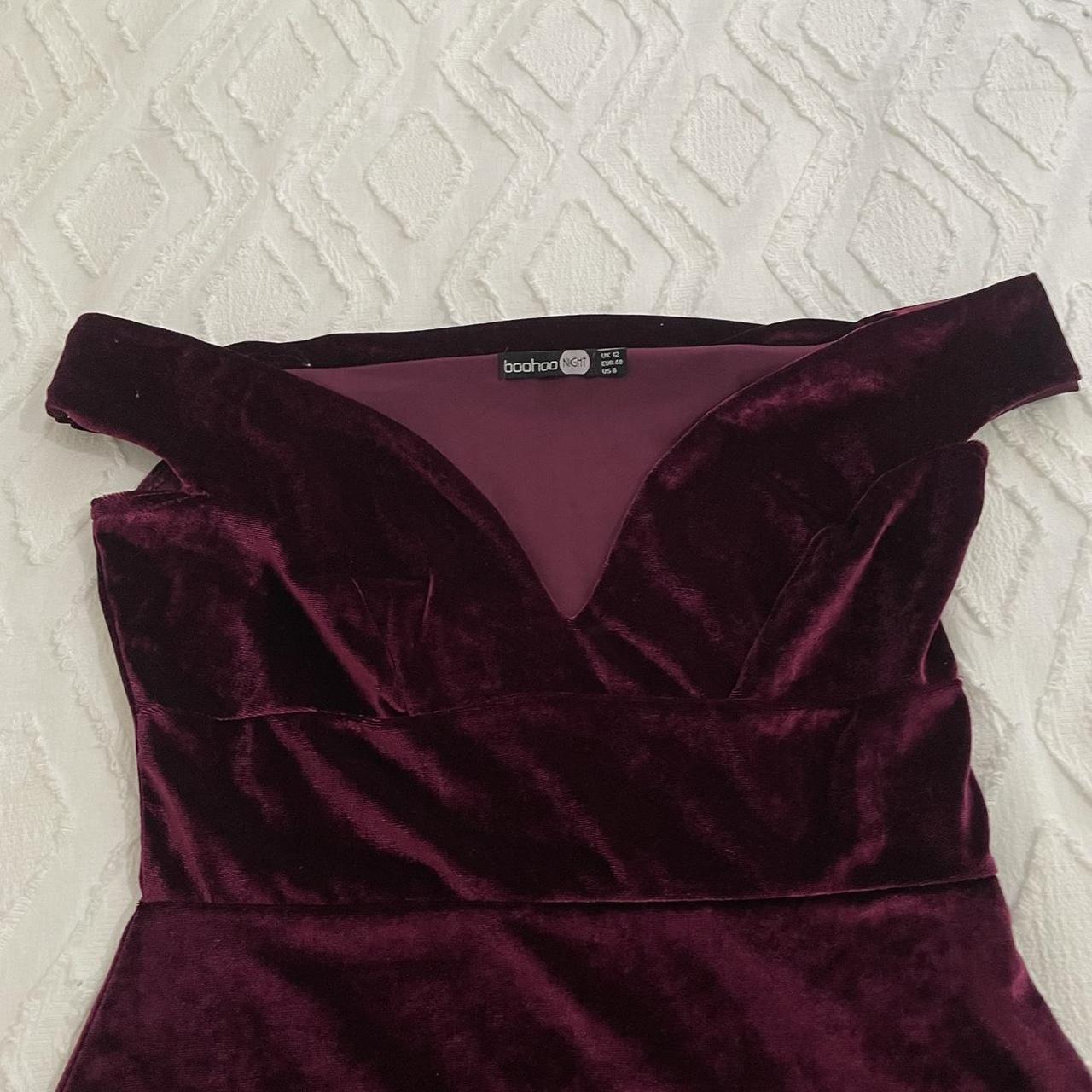 boohoo maroon dress