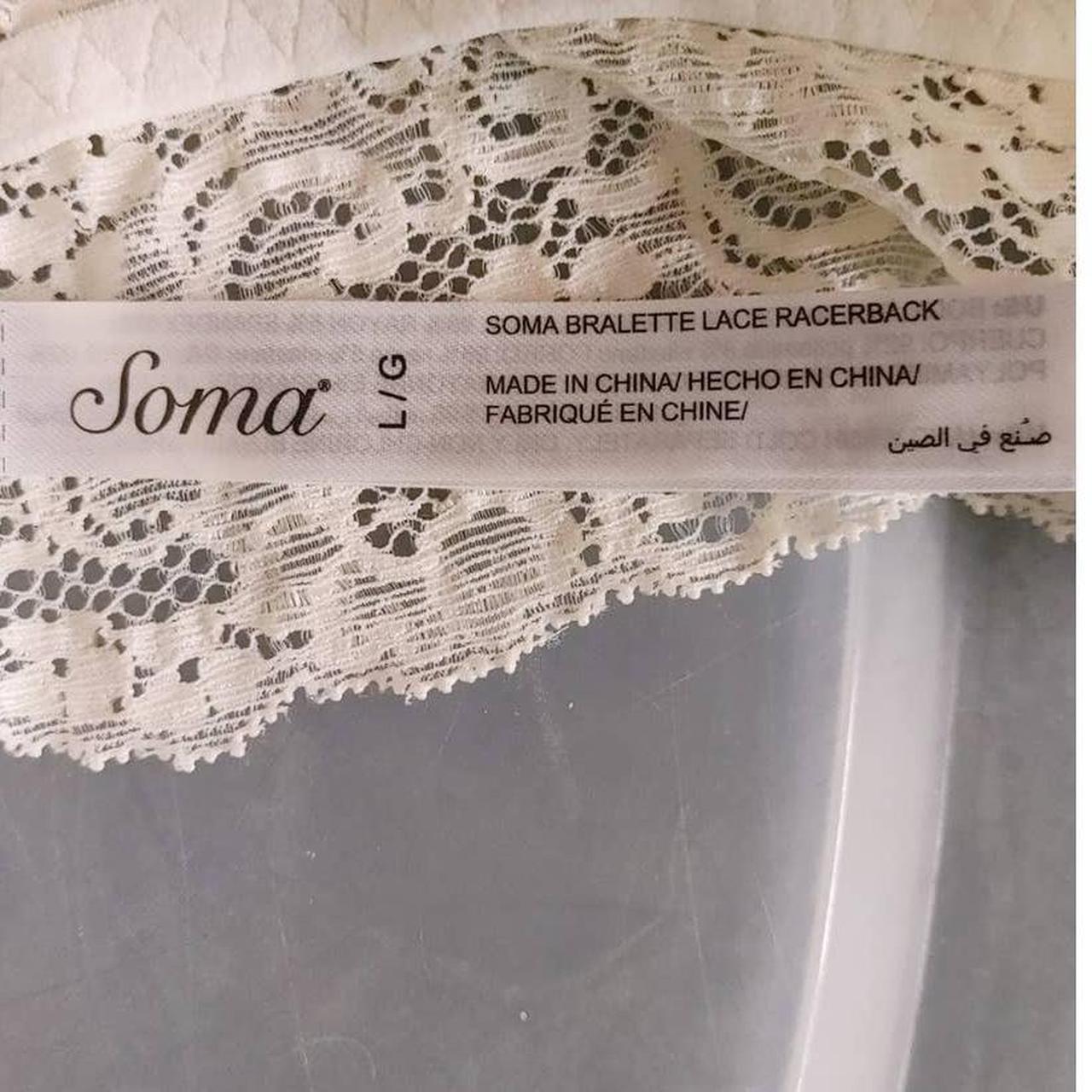 Soma, Bralette Lace Racerback , Large , White, Great