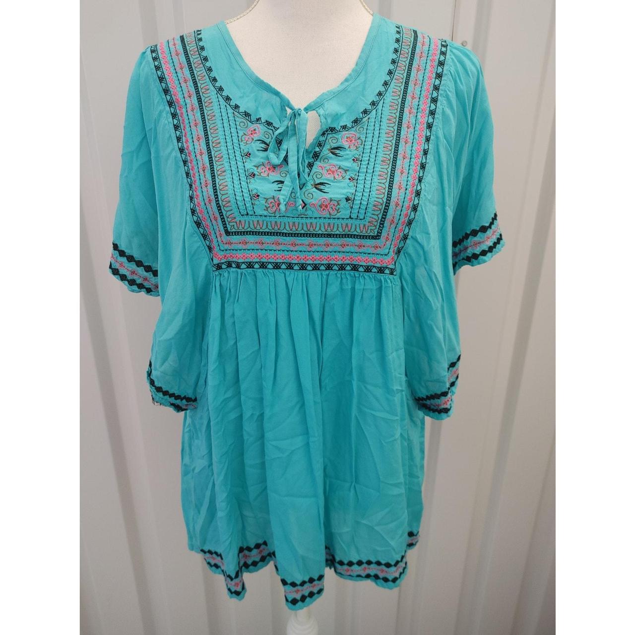 Women's Blouse - Blue/Multi - M – Rock & Roll Cow… - image 1