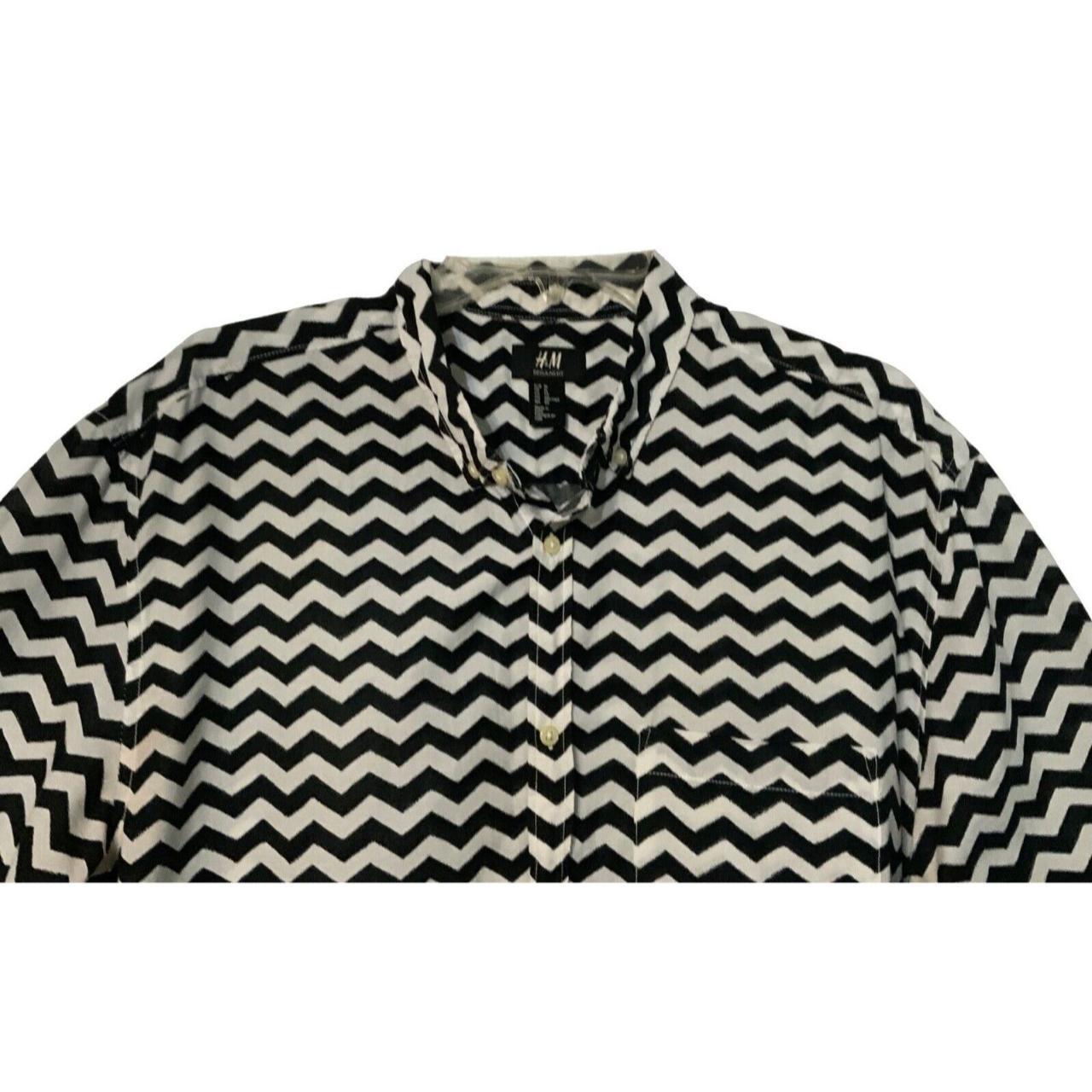 H&M Button Down Up Shirt Mens Size XL Black... Depop