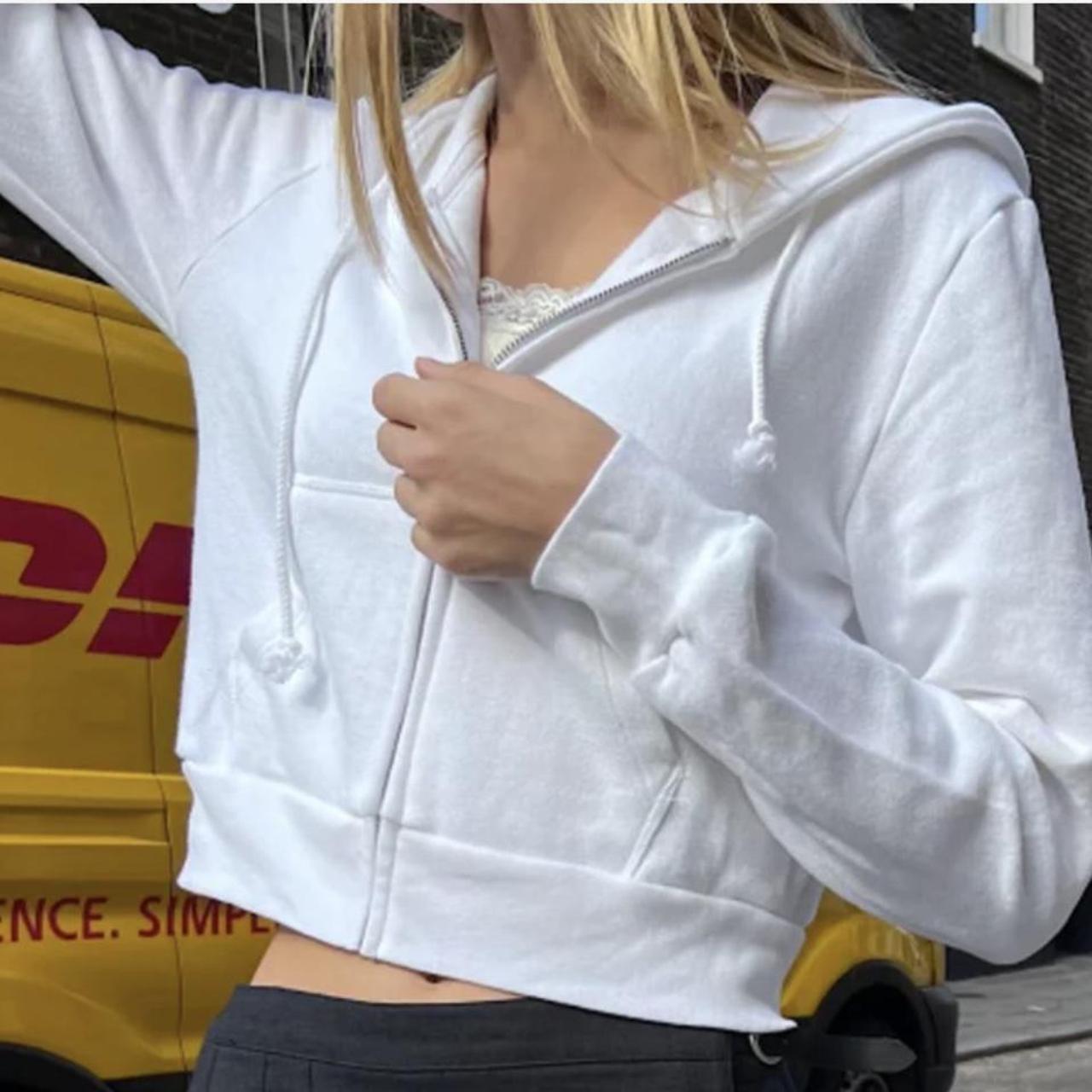 White cropped 2024 hoodie brandy melville