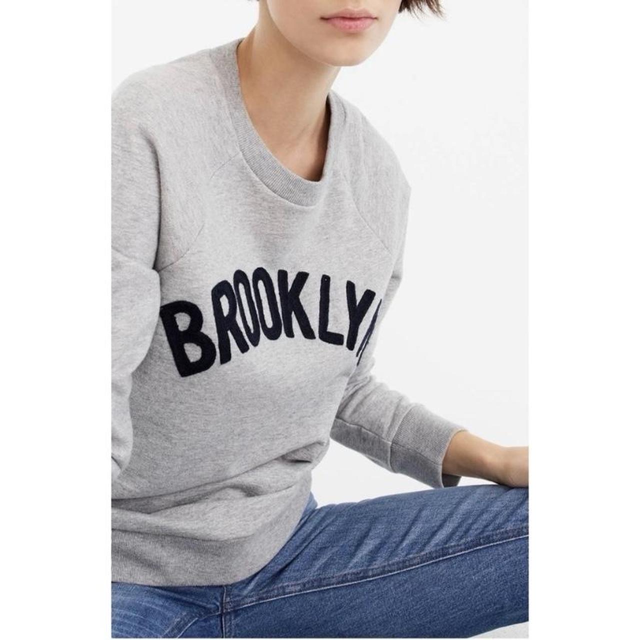 J Crew embroidered Brooklyn sweatshirt. Worn but