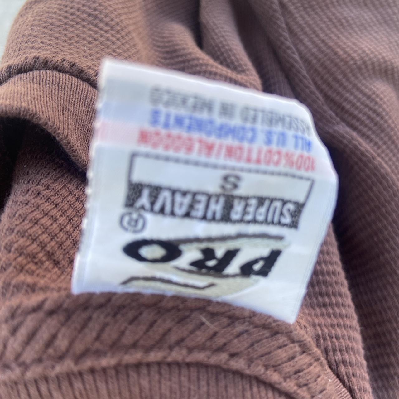 cropped brown pro club thermal fading in the... - Depop