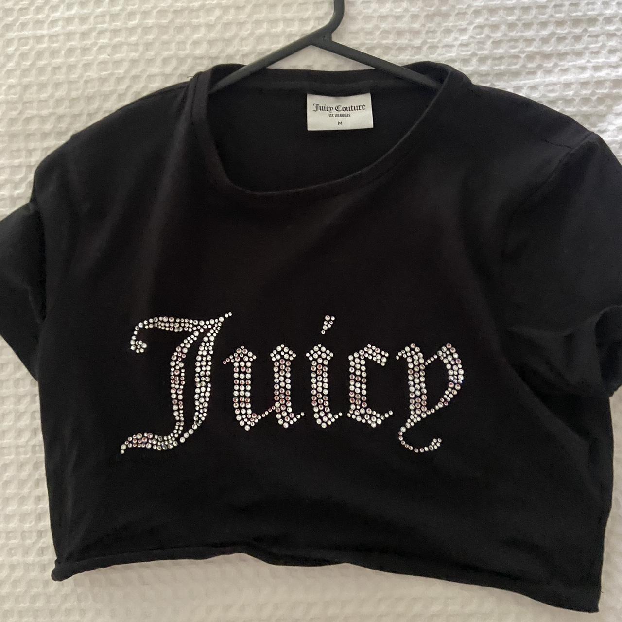 juicy couture crop top/baby tee - Size M... - Depop