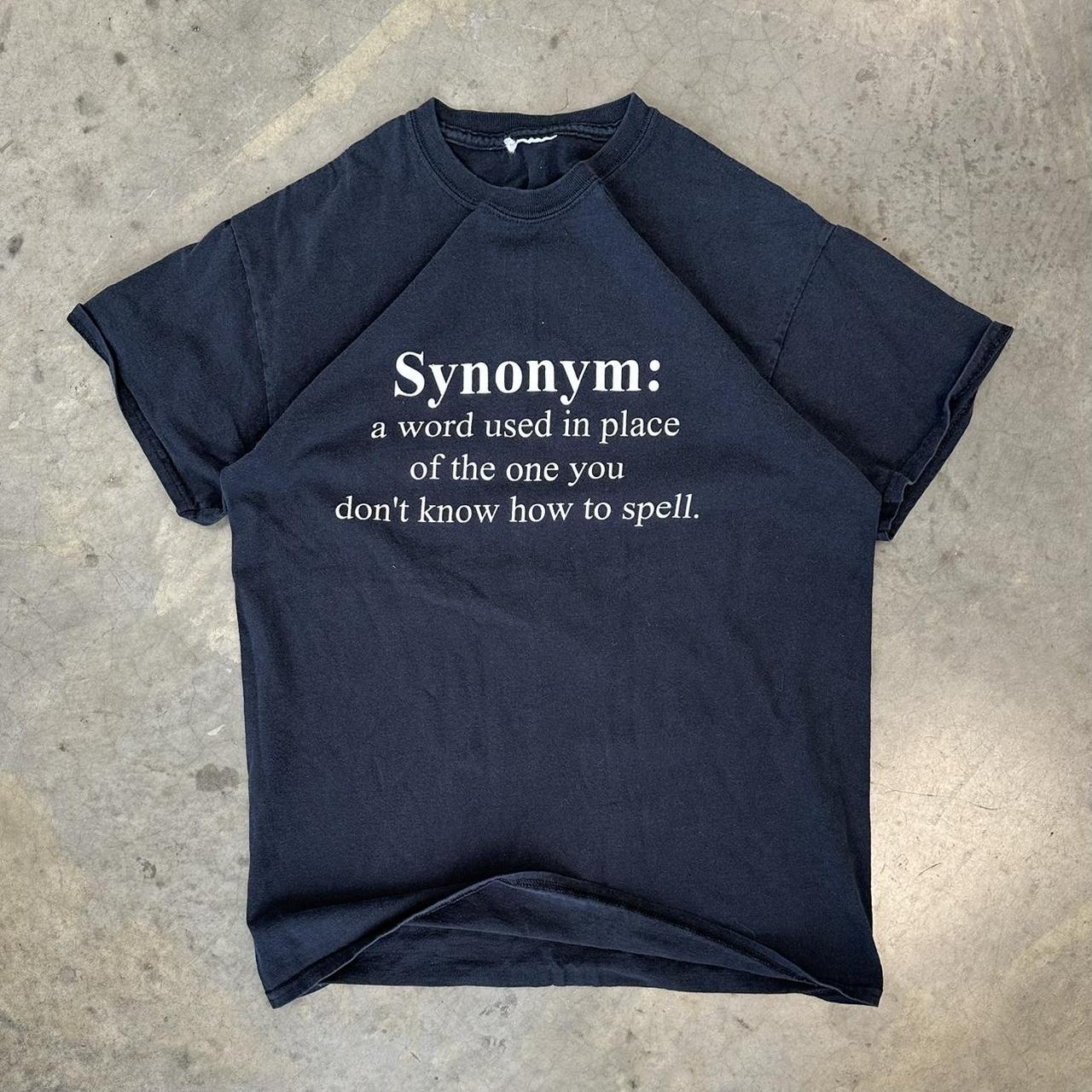 Y2K synonym funny joke comedy tee depop vintage... Depop